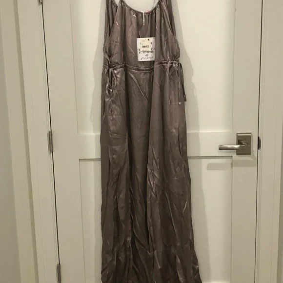 Free People Shimmering Champagne Jumpsuit